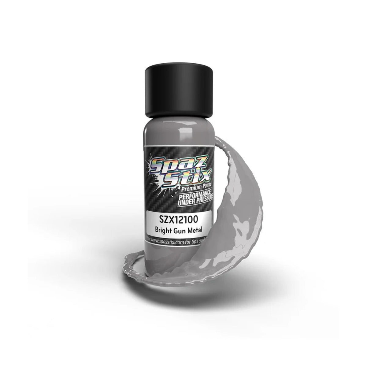 Spaz Stix Bright Gunmetal Airbrush Ready Paint, 2oz product photo