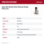 Spaz Stix Bronze Pearl Airbrush Ready Paint, 2oz specifications