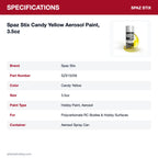 Spaz Stix Candy Yellow Aerosol Paint, 3.5oz specifications