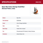 Spaz Stix Color Change Gold/Red Aerosol Paint, 3.5oz specifications