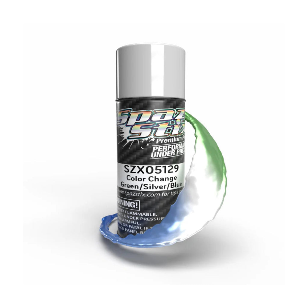 Spaz Stix Color Change Green/Silver/Blue Aerosol Paint, 3.5oz product photo
