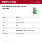 Spaz Stix Green Fluorescent Aerosol Paint, 3.5oz specifications