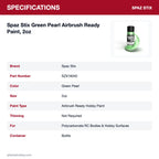 Spaz Stix Green Pearl Airbrush Ready Paint, 2oz specifications