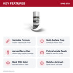Spaz Stix High Quality Sandable Primer Aerosol Paint, 3.5oz key features
