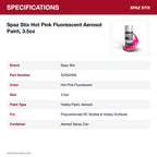 Spaz Stix Hot Pink Fluorescent Aerosol Paint, 3.5oz specifications