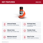Spaz Stix Inferno Orange Airbrush Ready Paint, 2oz key features