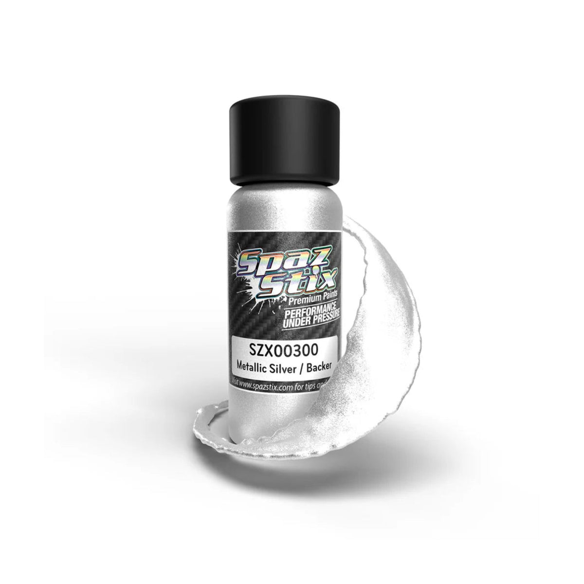 Spaz Stix Metallic Silver/Candy Backer Airbrush Ready Paint, 2oz product photo