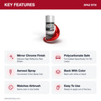 Spaz Stix Red Mirror Chrome Aerosol Paint, 3.5oz key features