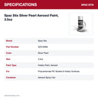 Spaz Stix Silver Pearl Aerosol Paint, 3.5oz specifications