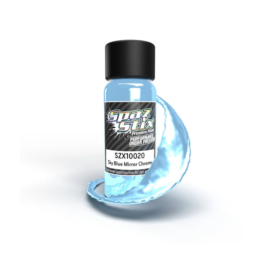 Spaz Stix Sky Blue Mirror Chrome Airbrush Ready Paint, 2oz product photo