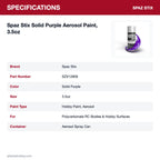 Spaz Stix Solid Purple Aerosol Paint, 3.5oz specifications