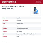 Spaz Stix Solid Sky Blue Airbrush Ready Paint, 2oz specifications