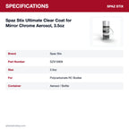 Spaz Stix Ultimate Clear Coat for Mirror Chrome Aerosol, 3.5oz specifications