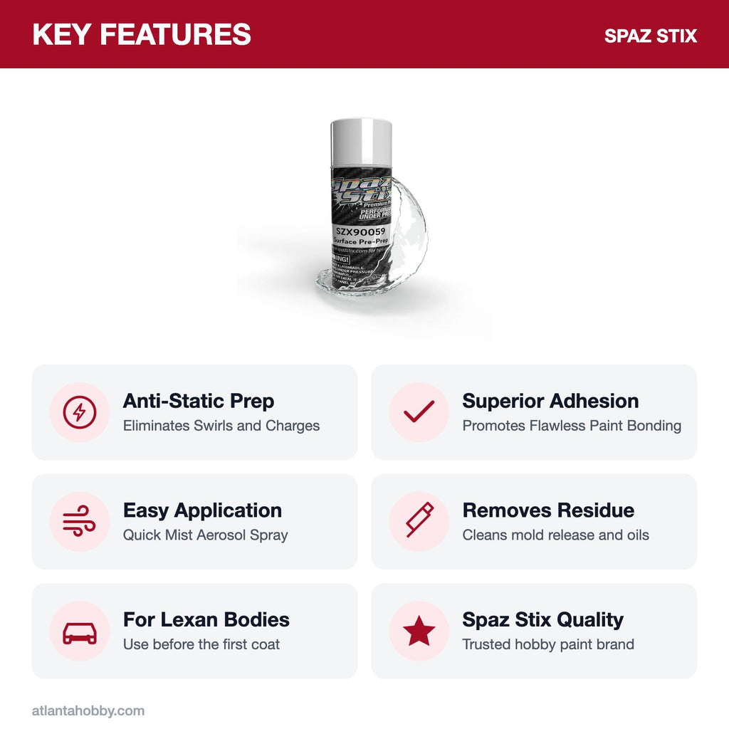 Spaz Stix Ultimate Surface Pre-Prep Aerosol, 3.5oz key features