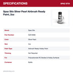 Spaz Stix Silver Pearl Airbrush Ready Paint, 2oz specifications