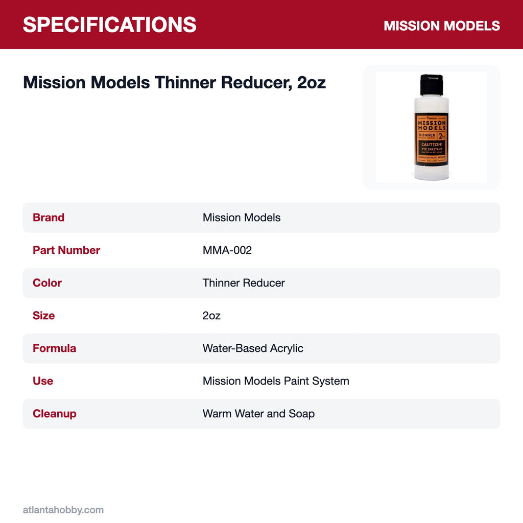 Mission Models Thinner Reducer, 2oz specifications