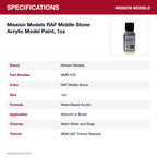Mission Models RAF Middle Stone Acrylic Model Paint, 1oz specifications