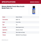 Mission Models French Blue Acrylic Model Paint, 1oz specifications