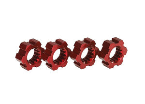 Traxxas 24 mm Red Aluminum Splined Hex Wheel Hubs (4): 7756R