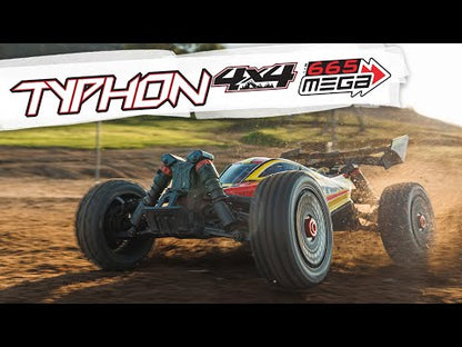 1/8 TYPHON 4X4 Brushed Buggy, RTR (Requires battery & charger) Yellow: ARA4206V4T2