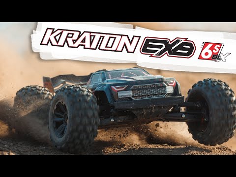 ARRMA 1/8 Kraton 6S, EXB, BLX V6 (Requires battery & charger): Black (ARA8708V6T1)