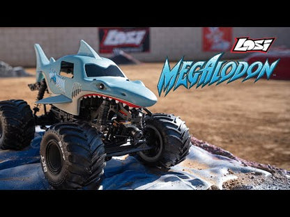 1/18 Mini LMT Megalodon 2S 4X4 RTR Monster Truck (Battery & Charger Included), Blue :LOS01026T3