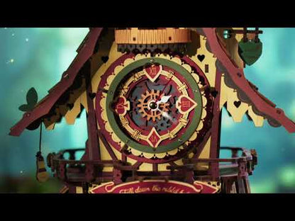 Cuckoo Clock, Natural Wood, Mechanical 3D Wooden Puzzle