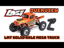 Load and play video in Gallery viewer, 1/10 LMT 4X4 Solid Axle Mega Truck Brushless RTR, King Sling (Requires battery &amp; charger) Green
