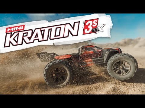 1/16 Mini KRATON 3S DSC 4X4 Brushless Speed Truck , Black/Red (Needs battery and charger):ARA250