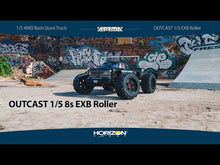Load and play video in Gallery viewer, 1/5 Outcast 4WD, EXtreme Bash Roller Stunt Truck (Requires battery &amp; charger): Black

