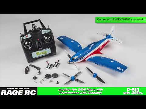 Rage P-51D Miss America Micro RTF Airplane with PASS System (RGRA1300V3)