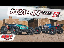 Load and play video in Gallery viewer, 1/10 Kraton 4x4 4S BLX  Speed MT (Requires battery &amp; charger): Green
