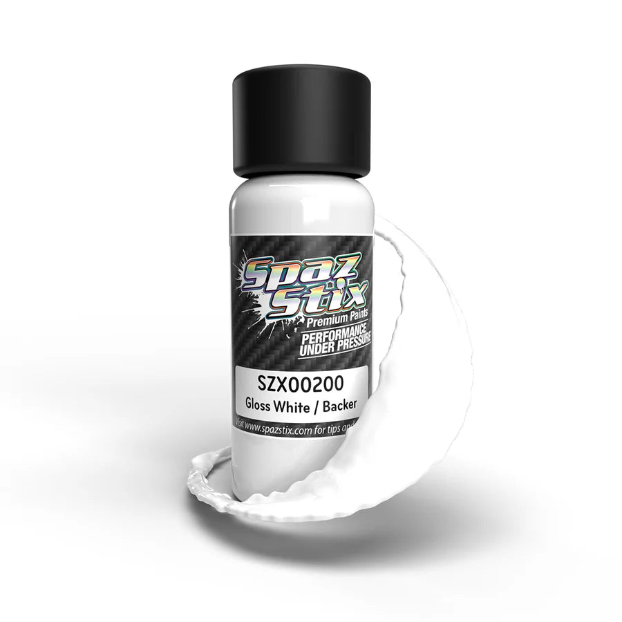 Spaz Stix Solid White/Backer Airbrush Ready Paint, 2oz product photo