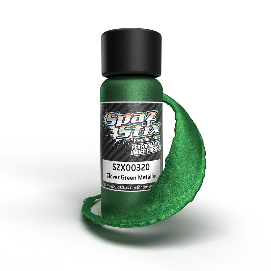 Spaz Stix Clover Green Metallic Airbrush Ready Paint, 2oz product photo