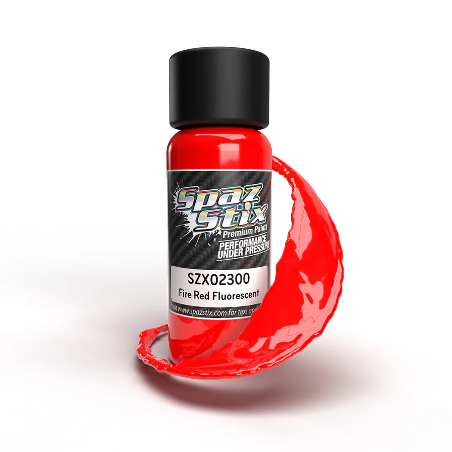 Spaz Stix Fire Red Fluorescent Airbrush Ready Paint, 2oz product photo