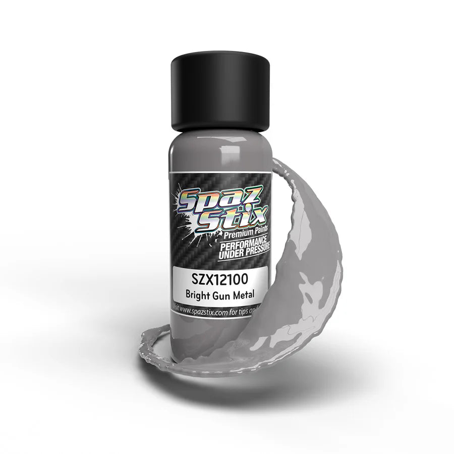 Spaz Stix Bright Gunmetal Airbrush Ready Paint, 2oz product photo