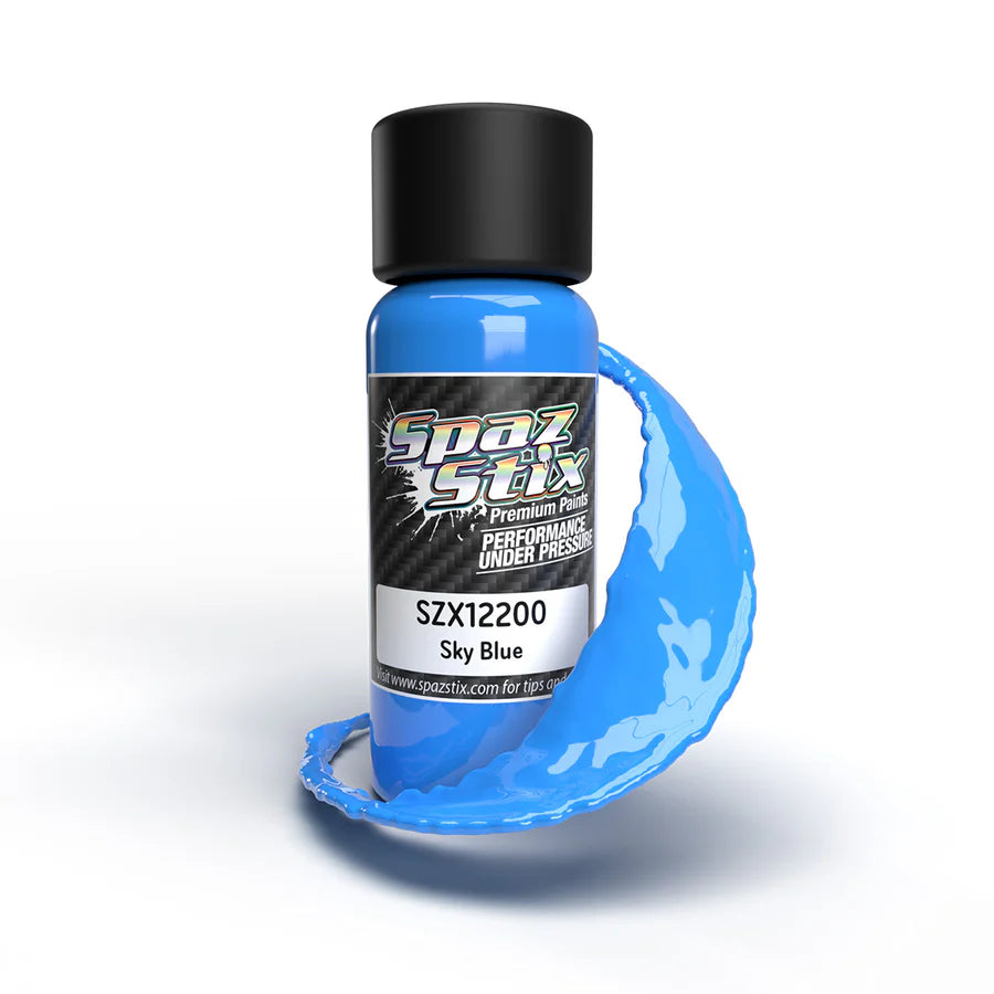Spaz Stix Solid Sky Blue Airbrush Ready Paint, 2oz product photo