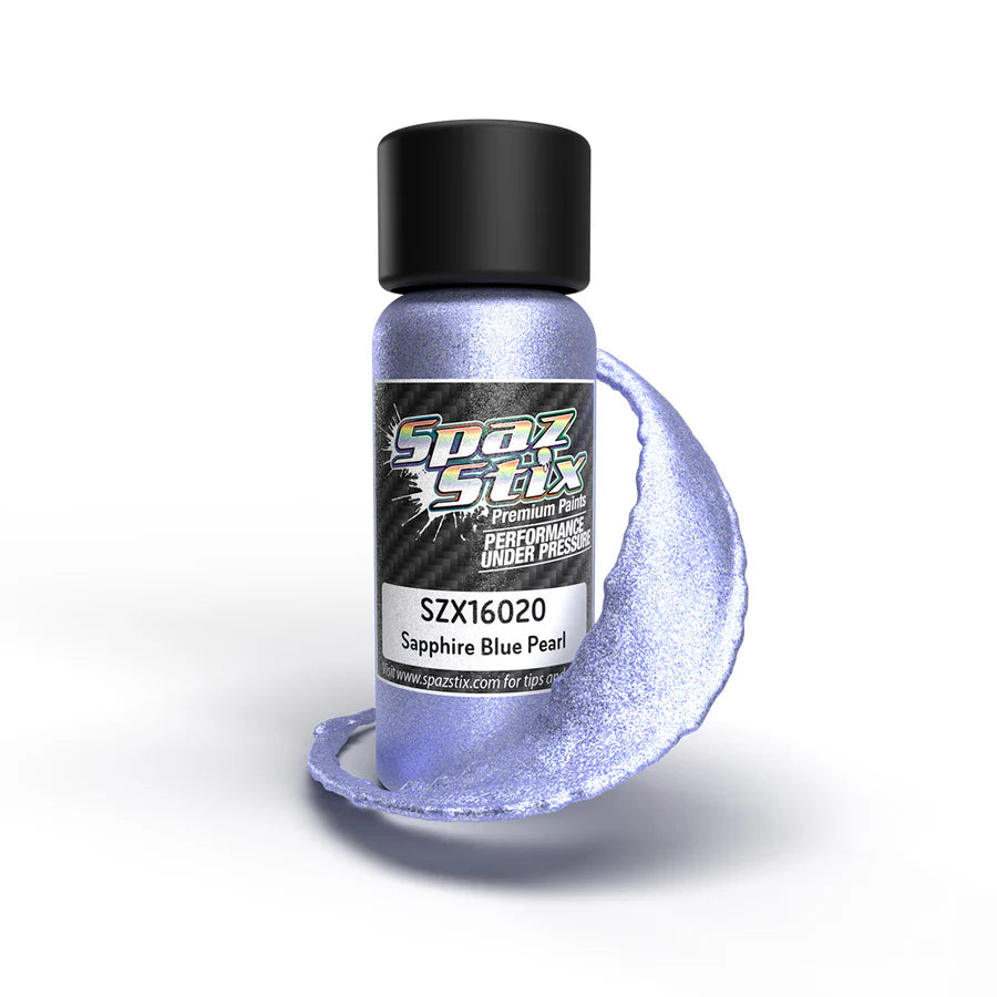Spaz Stix Sapphire Blue Pearl Airbrush Ready Paint, 2oz product photo