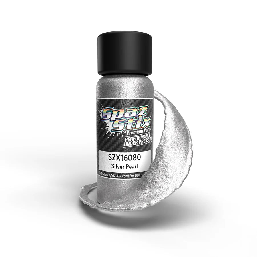Spaz Stix Silver Pearl Airbrush Ready Paint, 2oz product photo
