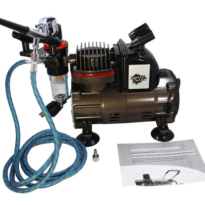 Dual Action Gravity Feed Airbrush & Air Compressor Combo