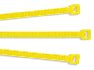 Color Nylon Cable Ties: 8" Yellow: .14" (50)