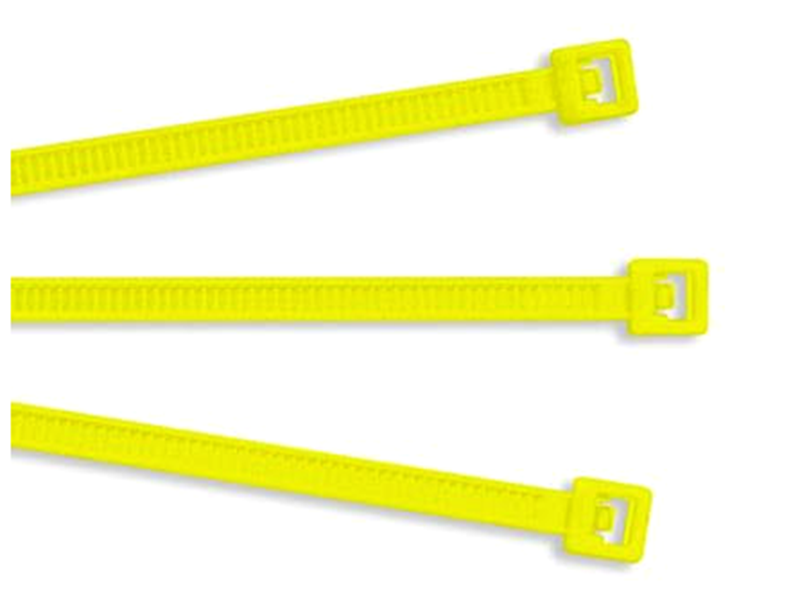 Color Cable Ties: 4", Fluorescent Yellow: .10"