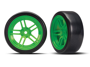 Drift Tires w/Green Split Spoke Wheels: Frt
