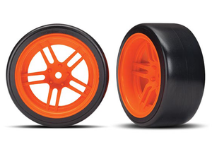 Drift Tires w/Orange Split Spoke Wheels Rear