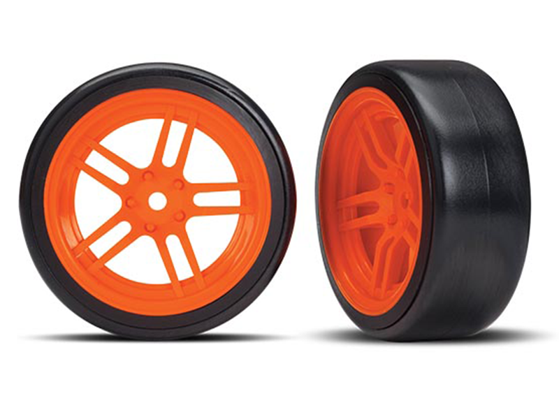 Drift Tires w/Orange Split Spoke WheelsFront