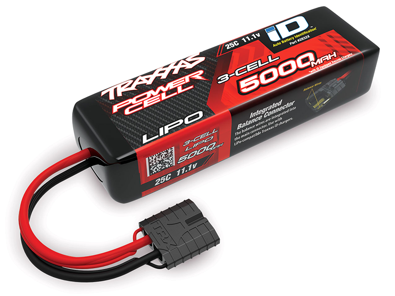 3 Cell 5000mAh 11.1V 25C LiPo Battery w/TRA ID , (Short)