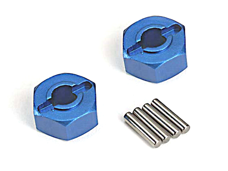 Wheel Hubs, Hex (Blue, Lightweight Aluminum) (2)/axle pins(4): 1654X