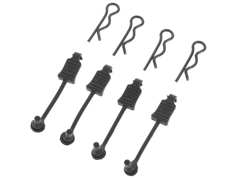 Body Clip Retainer 1/8 Scale Black (4): ARAC3447