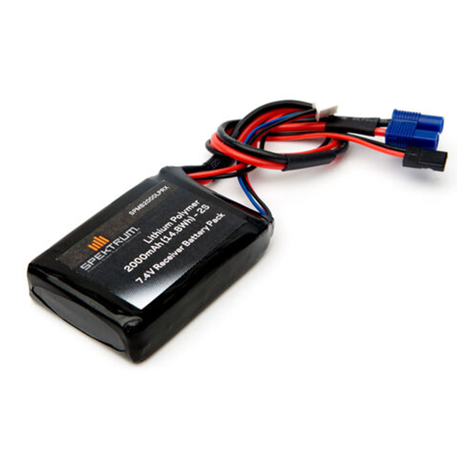 2 Cell 2000mAh 7.4V Smart LiPo Rx Battery