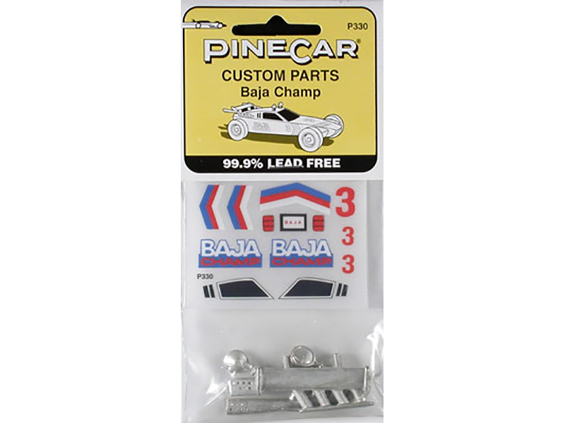 Pine Car Custom Parts w/Decals, Baja Champ
